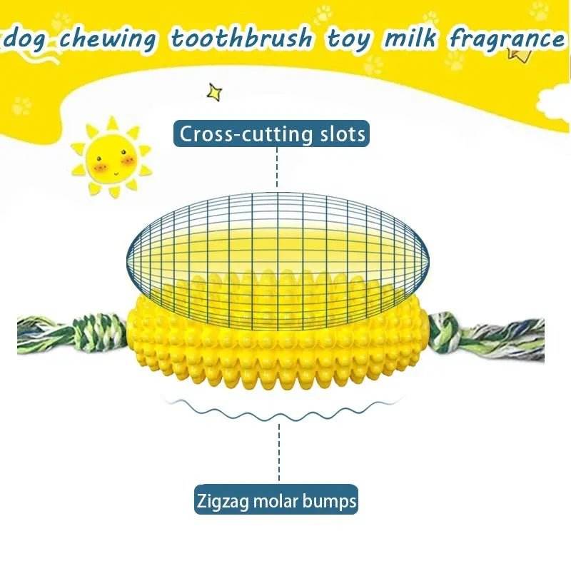 Puppy Toothbrush Clean Teeth Interactive Corn Toys - mypetitpaws