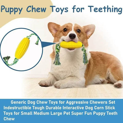 Puppy Toothbrush Clean Teeth Interactive Corn Toys - mypetitpaws