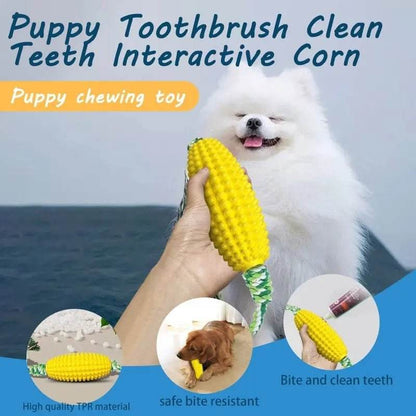 Puppy Toothbrush Clean Teeth Interactive Corn Toys - mypetitpaws